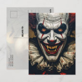 Happy Halloween Vampire Clown Briefkaart (Voorkant / Achterkant)