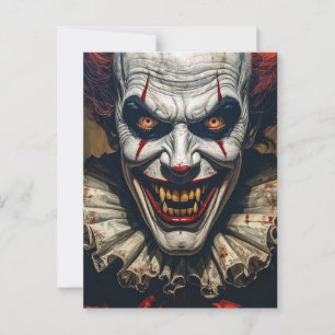 Happy Halloween Vampire Clown Briefkaart