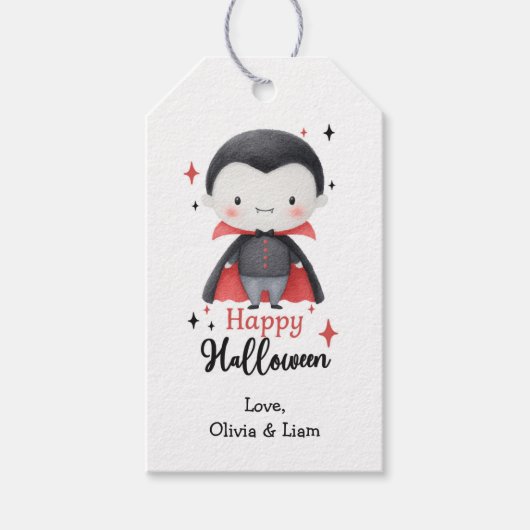 Happy Halloween Vampire Custom Gift Labels Cadeaulabel (Voorkant)
