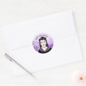 Happy Halloween Vampire en spiderwebben Ronde Sticker (Envelop)