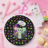 Happy Halloween Vampire, heks, Mummy Polka Dot Papieren Bordje (Feest)