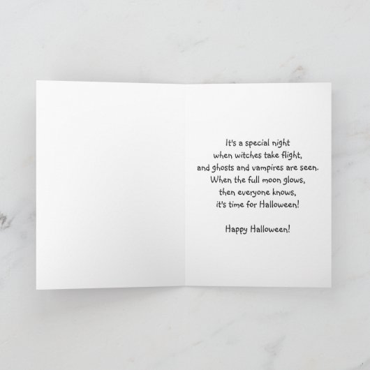 Happy Halloween Vampire Kaart (Binnen)