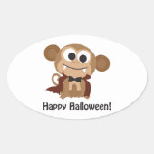 Happy Halloween! Vampire Monkey Ovale Sticker (Voorkant)