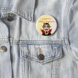 Happy Halloween/Vampire Ronde Button 5,7 Cm