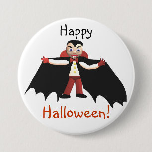 Happy Halloween Vampire Ronde Button 7,6 Cm