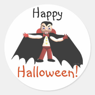 Happy Halloween Vampire Ronde Sticker