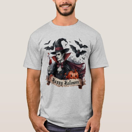 Happy Halloween Vampire T-shirt (Voorkant)