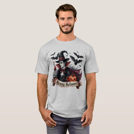 Happy Halloween Vampire T-shirt (Voorkant volledig)