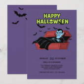 Happy Halloween Vampire Uitnodigen Kaart (Voorkant / Achterkant)