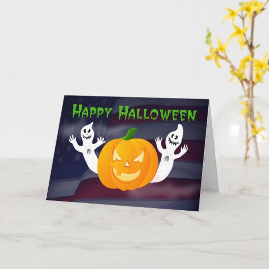 Happy Halloween van Across the Miles Kaart (Gele Bloem)