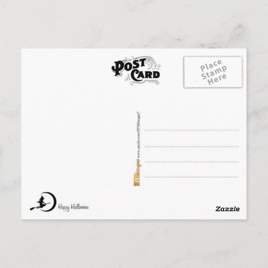 Happy Halloween van de Witch in Red Briefkaart (Achterkant)
