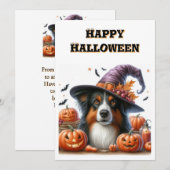 Happy Halloween van Dog Schattige Flat Holiday Kaa Feestdagenkaart (Voorkant / Achterkant)