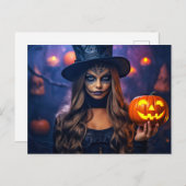 Happy Halloween | Verblijf Witchy Briefkaart (Voorkant / Achterkant)