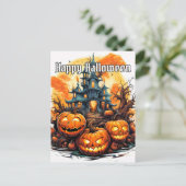 Happy Halloween | Verlichtende snoeipompoenen Briefkaart (Staand voorkant)
