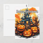 Happy Halloween | Verlichtende snoeipompoenen Briefkaart (Voorkant / Achterkant)