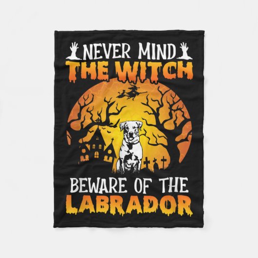 Happy Halloween Vibes Decor Beware Of The Labrador Fleece Deken (Voorkant)