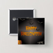 Happy Halloween Vierkante Button 5,1 Cm (Voorkant /achterkant)
