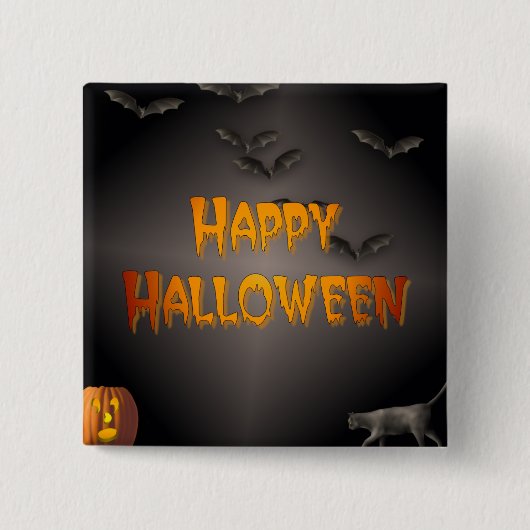 Happy Halloween Vierkante Button 5,1 Cm (Voorkant)
