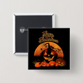 Happy Halloween Vierkante Button 5,1 Cm (Voorkant /achterkant)