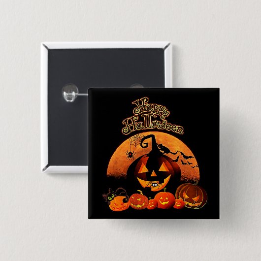 Happy Halloween Vierkante Button 5,1 Cm (Voorkant /achterkant)