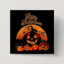 Happy Halloween Vierkante Button 5,1 Cm