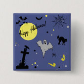 Happy Halloween Vierkante Button 5,1 Cm (Voorkant)