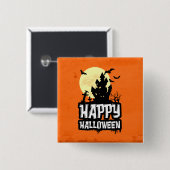 Happy Halloween Vierkante Button 5,1 Cm (Voorkant /achterkant)