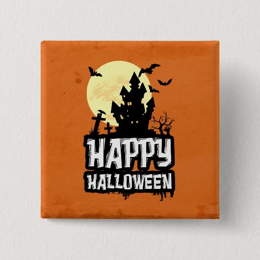 Happy Halloween Vierkante Button 5,1 Cm (Voorkant)
