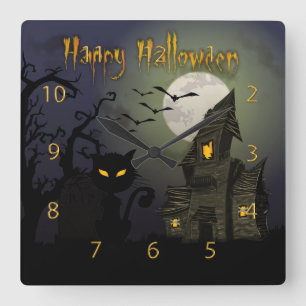 Happy Halloween Vierkante Klok
