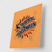 Happy Halloween Vierkante Klok (Hoek)