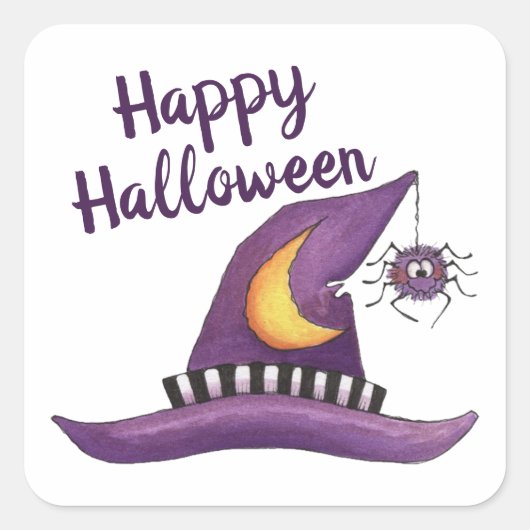 Happy Halloween Vierkante Sticker (Voorkant)