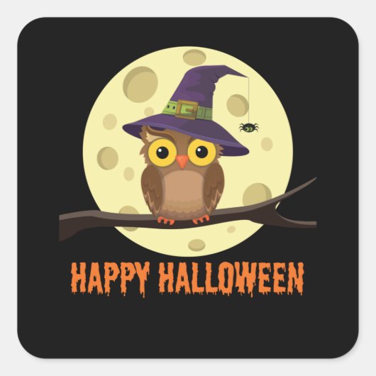 Happy Halloween Vierkante Sticker (Voorkant)