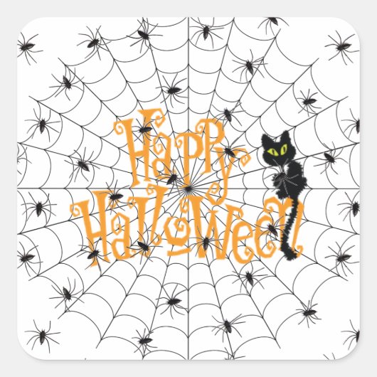 Happy Halloween Vierkante Sticker (Voorkant)