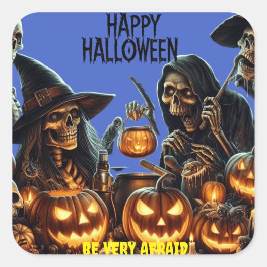 Happy Halloween Vierkante Sticker (Voorkant)