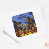 Happy Halloween Vierkante Sticker (Envelop)