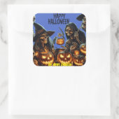 Happy Halloween Vierkante Sticker (Tas)