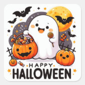 Happy Halloween Vierkante Sticker (Voorkant)