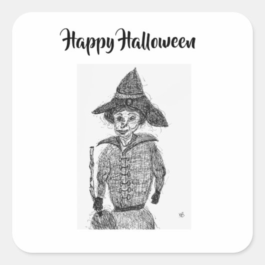 Happy Halloween Vierkante Sticker (Voorkant)