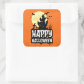Happy Halloween Vierkante Sticker (Tas)