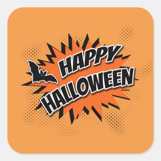 Happy Halloween Vierkante Sticker (Voorkant)