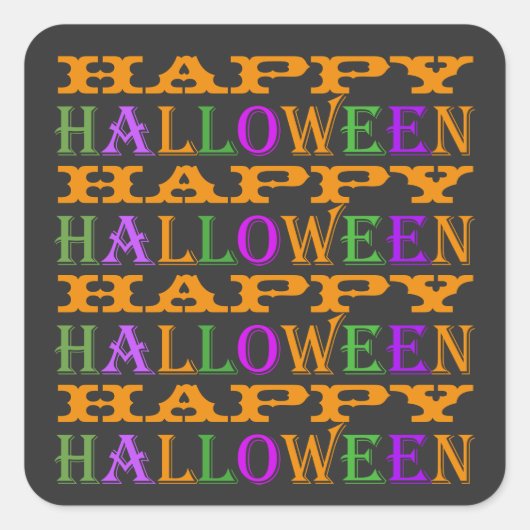 Happy Halloween Vierkante Sticker (Voorkant)