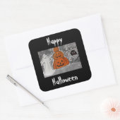Happy Halloween Vierkante Sticker (Envelop)