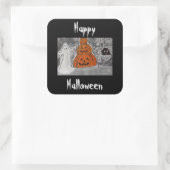 Happy Halloween Vierkante Sticker (Tas)
