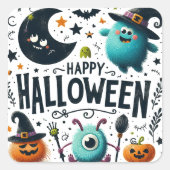 Happy Halloween Vierkante Sticker (Voorkant)