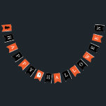 Happy Halloween Vlaggetjes<br><div class="desc">Pas de vlagkleuren en tekst aan; een schattige zwarte kat en schattige baby-geest.</div>