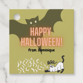 Happy Halloween vleermuis schattig kat cadeau stic Bedankjes Labels