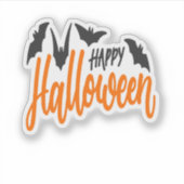 Happy Halloween vleermuis sticker (Voorkant)