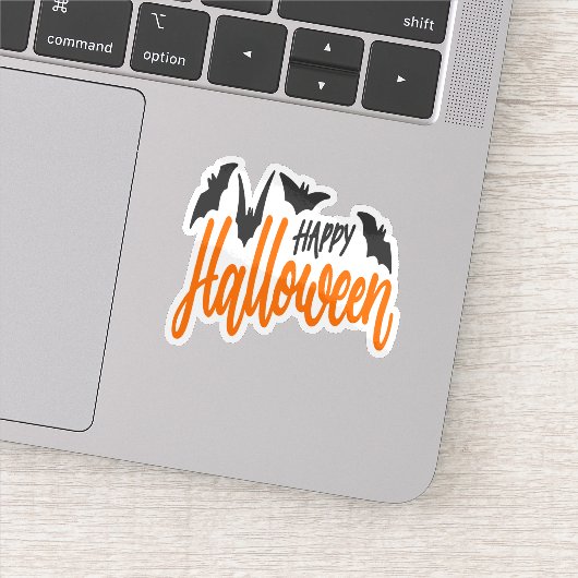 Happy Halloween vleermuis sticker (Detail)