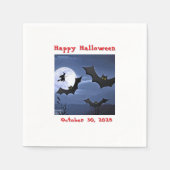 Happy Halloween vleermuizen en vliegende heks Servet (Voorkant)