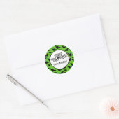 Happy Halloween vleermuizen groen zwart spooky Jou Ronde Sticker (Envelop)